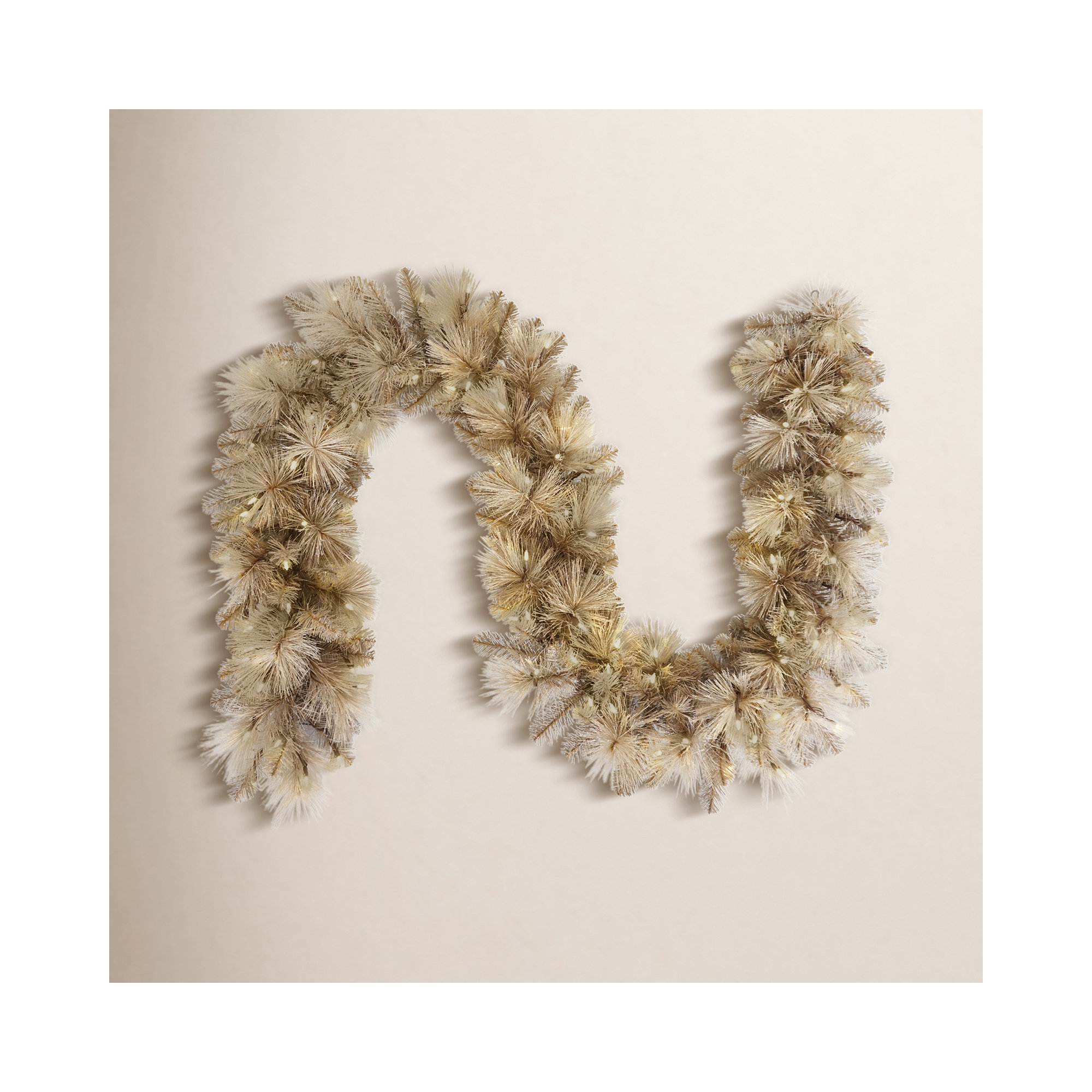9 Feet by 10 Inches Pre-Lit Tan Artificial Garland with 100 UL-Listed Incandescent Lights