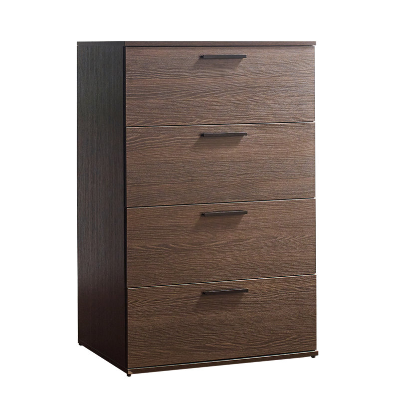 Commode en bois massif avec glissières de tiroir pleine extension