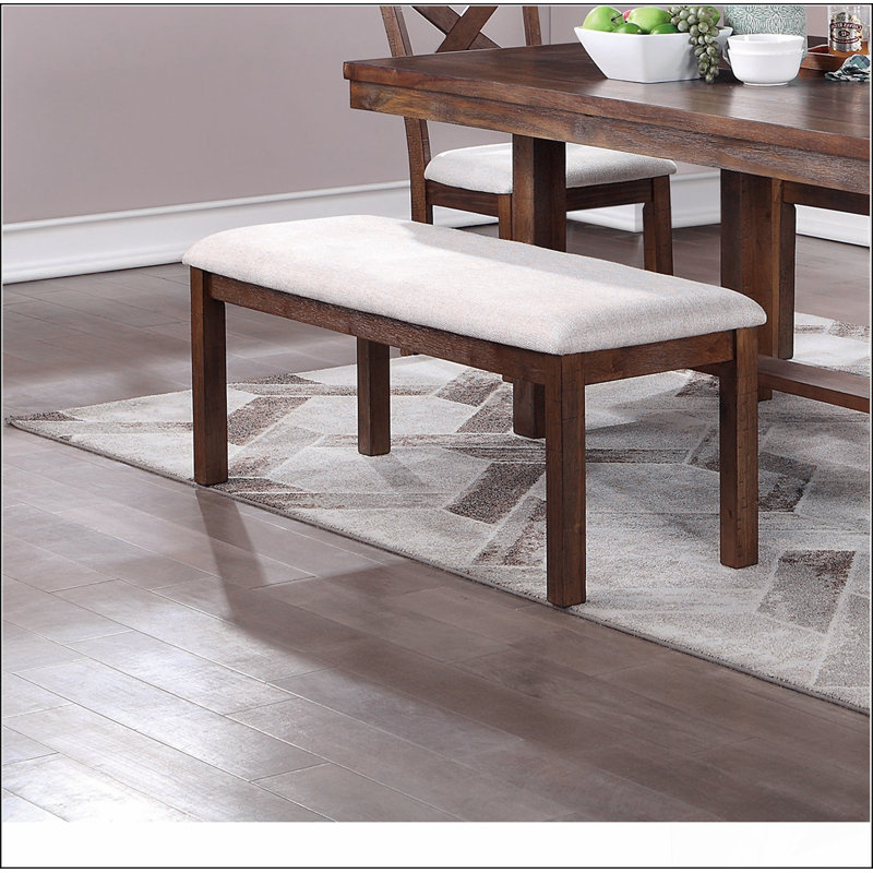 Banc de 1 pièce en bois massif avec finition naturelle et style contemporain
