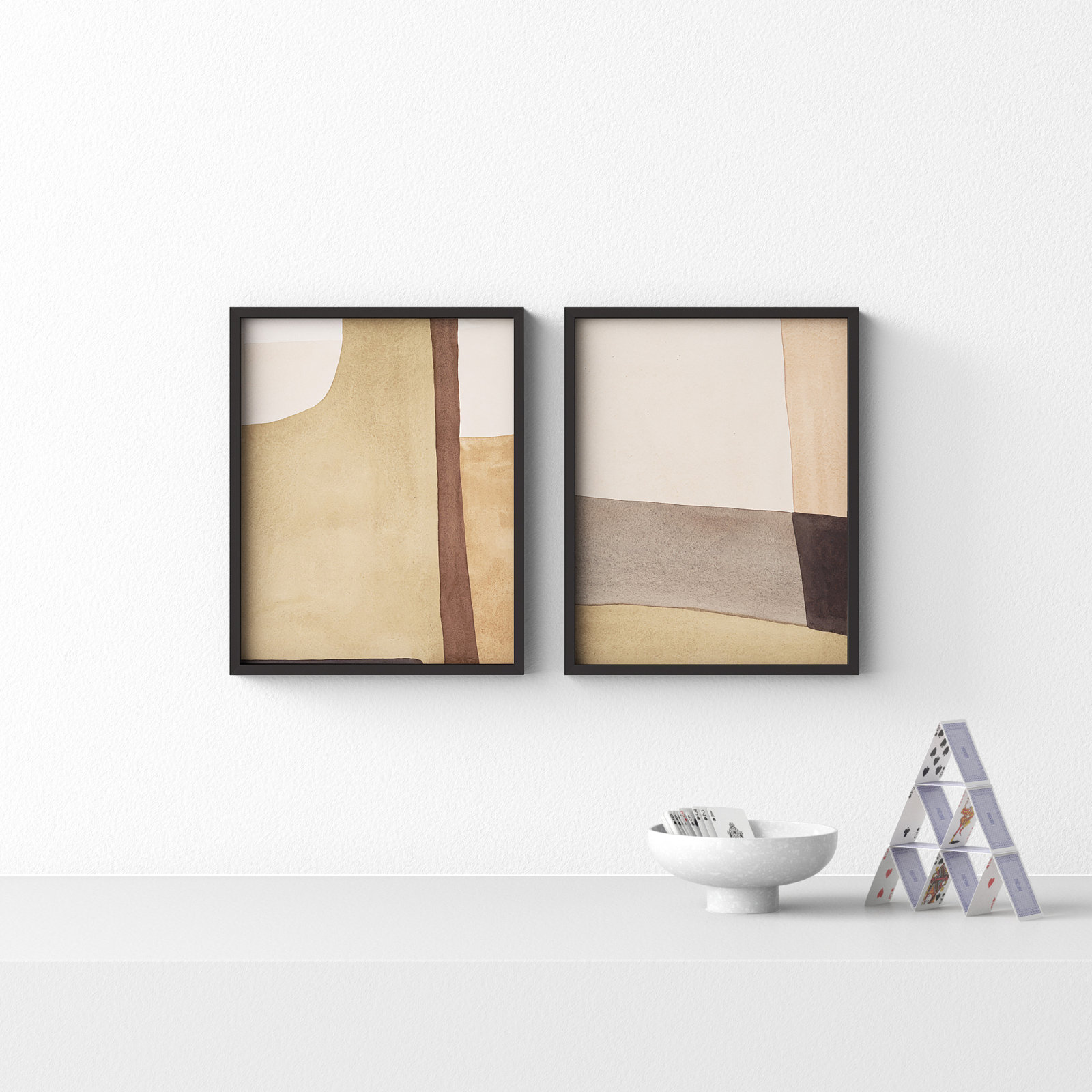 Zori "Overlapping by 2" Painting by Julia Balfour, Black Framed, 20" H x 16" W x 1.25" D