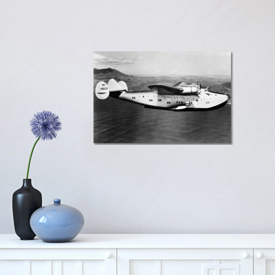 1930s-1940s Pan American Clipper Flying Boat Airplane In Flight - Wrapped Canvas Print