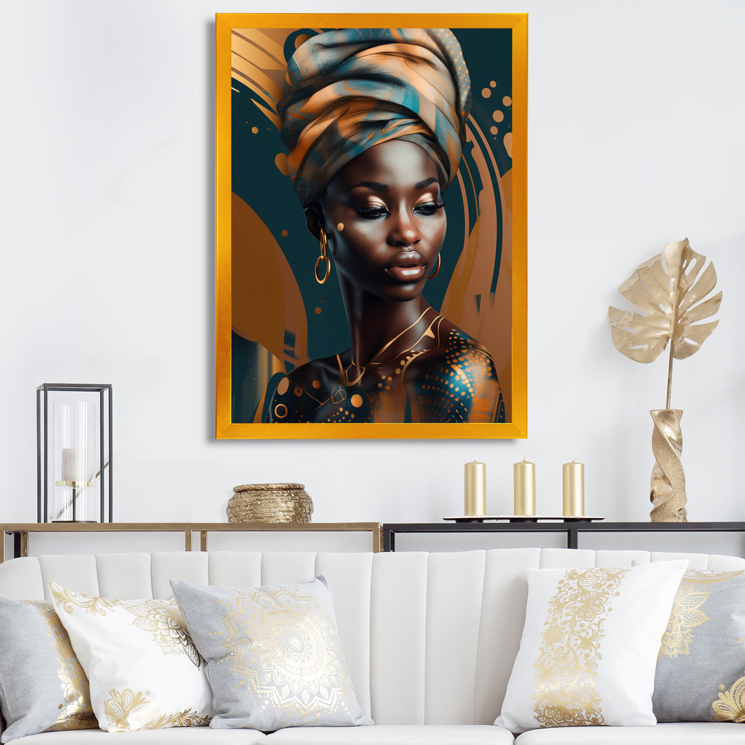 African Chromatic Woman II - Woman African American Framed Canvas Print Dakota Fields