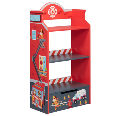 Lil Fire Fighters 108cm H X 57.48cm W Transportation Kids Bookcase