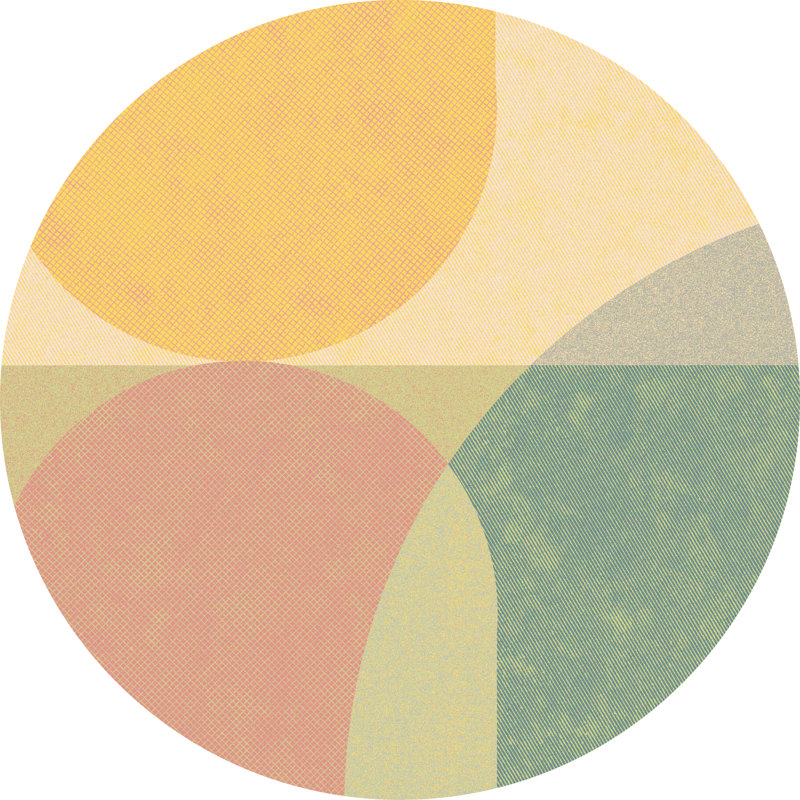 Godmond Vinyl Machine Printed Area Rug, Round 3'3.4"