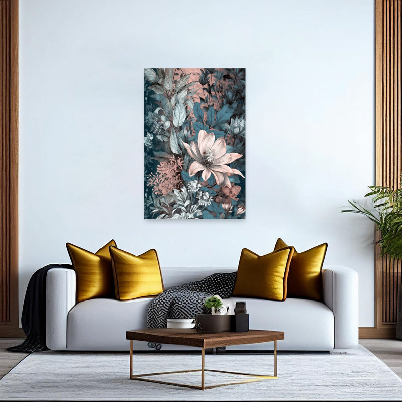 «Lush Botanical Bloom», art floral abstrait, H 60 po x l 40 po