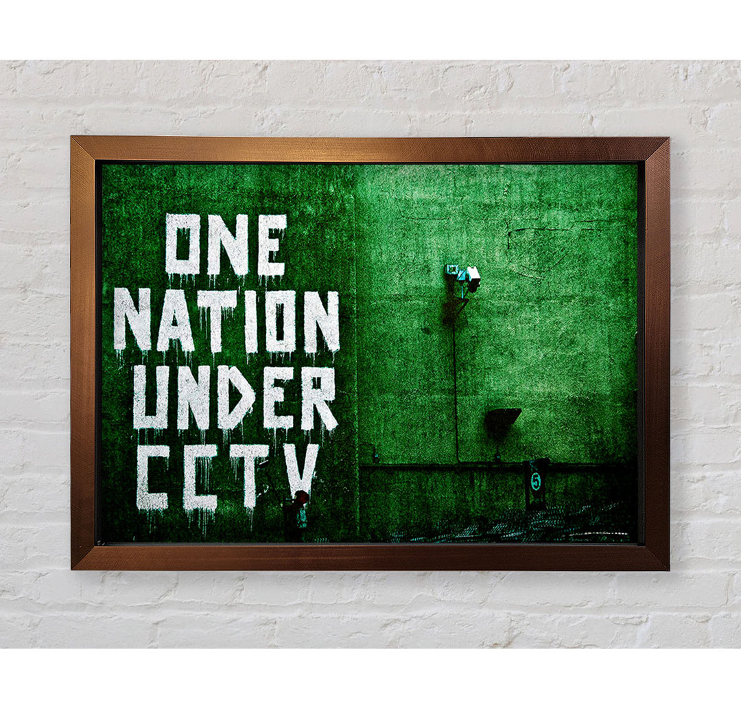 One Nation Under Cctv Green Gerahmter Druck