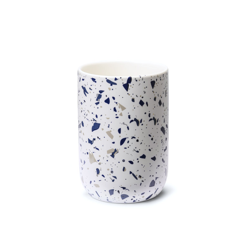 Blue Terrazzo Bathroom Ceramic Tumbler