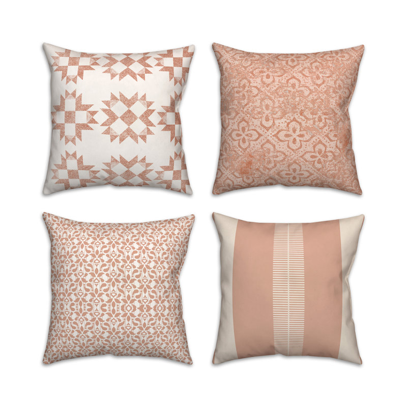Housse de coussin Peach Stripes - ensemble de 4