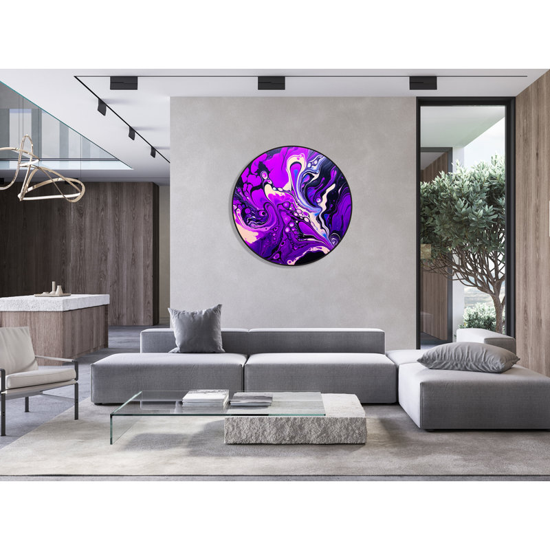 Purple LED Wall Decor Abstract Mid Century Modern Art