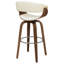 Tabouret tournant noyer et écru-300278262