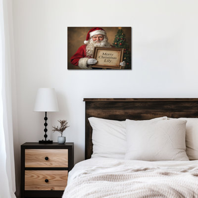 Personnalisé Centreville - impression murale de reproductions de Noël rétro, œuvre d'art du Père Noël, peinture de Noël pour le salon, art des Fêtes pour la maison, reproduction d'art sur toile tendue sur châssis, 12 po x 16 po