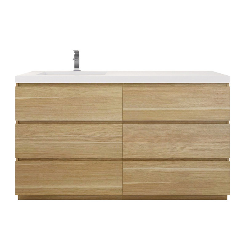 Ensemble de meuble-lavabo simple 60 po Hardy, Chêne blanc