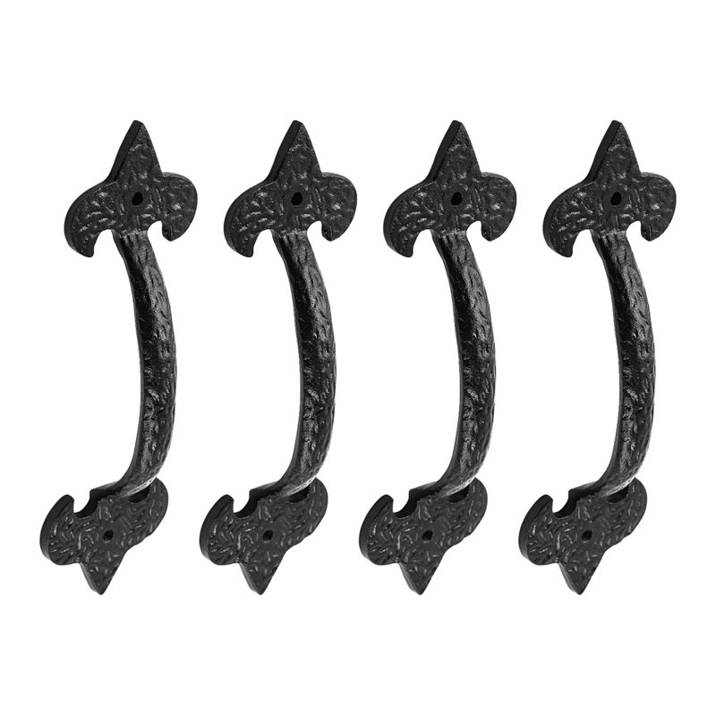 Assiette de porte de tiroir en fonte fleur de lis