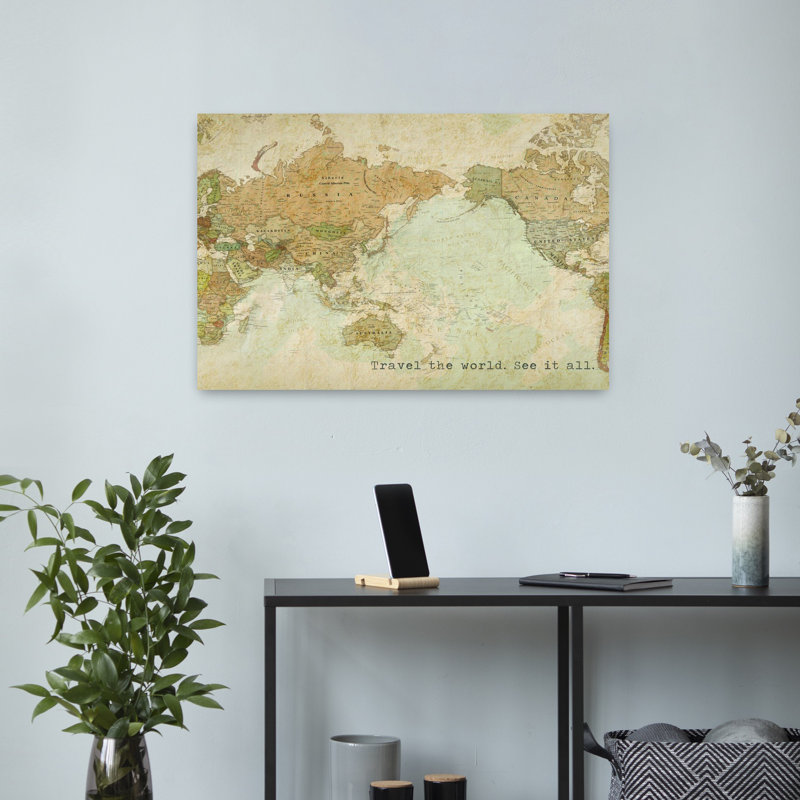 Voyagez dans le monde. Tout voir. Art contemporain abstrait, paysage naturel, H 16 po x l 24 po