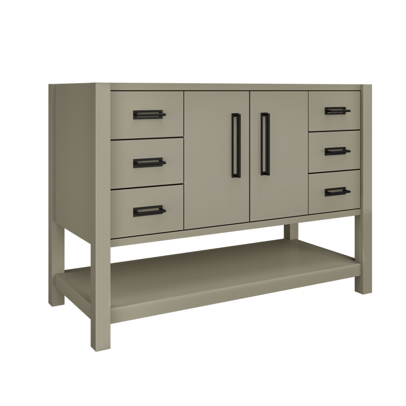Kiawah Single Extra Wide Bath Vanity, French Olive, 48", Matte Black