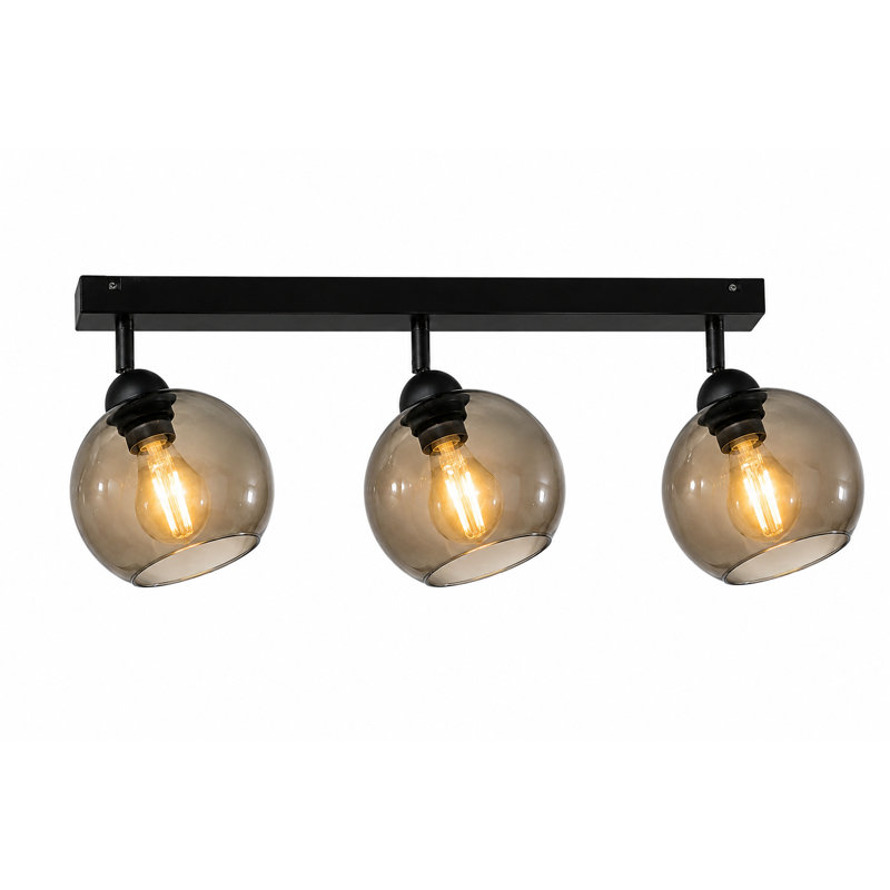 Smithland Glass Ceiling Spotlight, Black