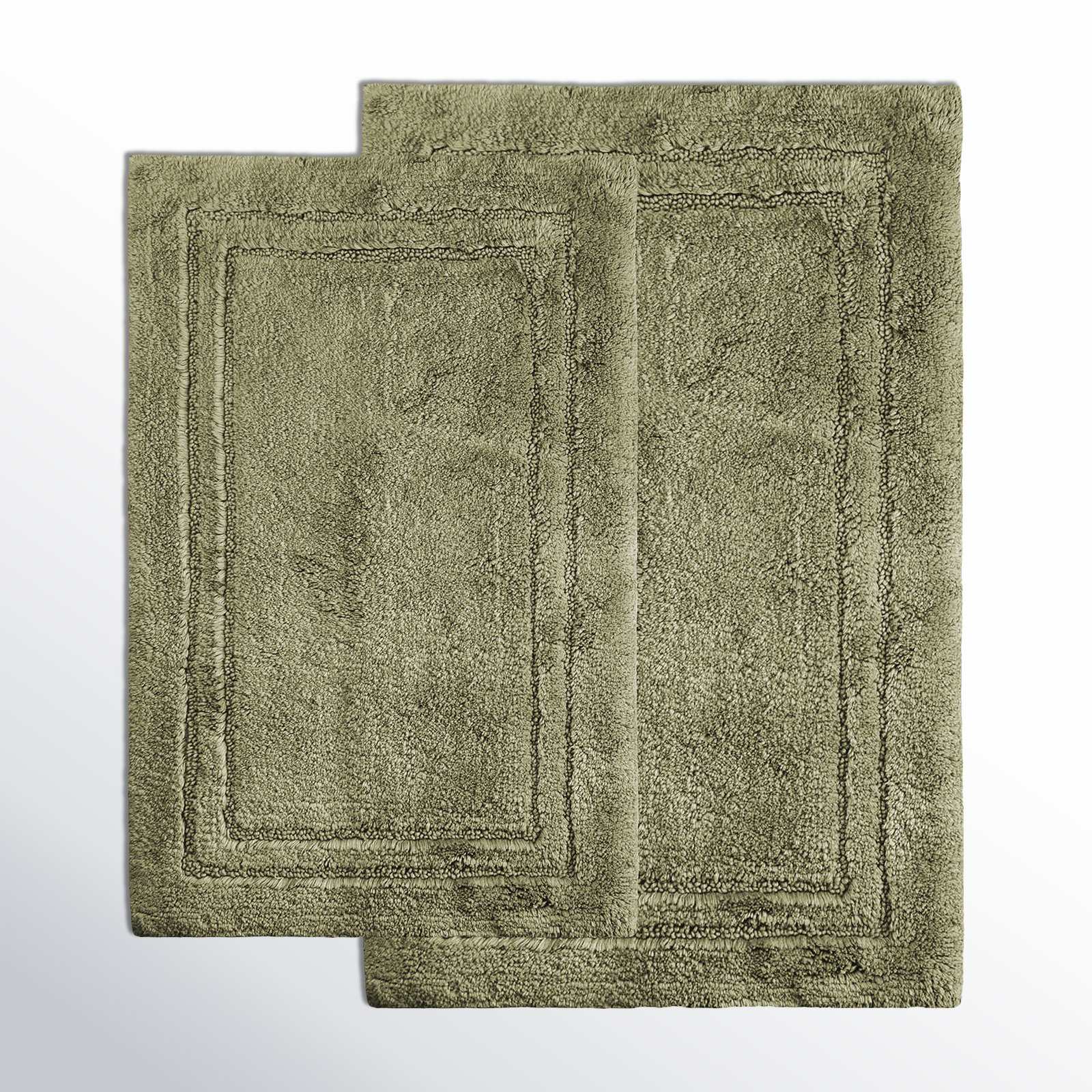 Cotton Bath Rug, Solid Forest Green