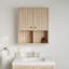 Ensemble de meuble-lavabo mural 30 po avec comptoir à quartz blanc Thassos 2 po et armoire murale assortie-292361878