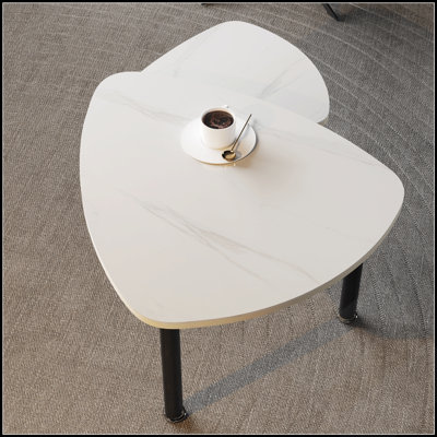 Table basse moderne pivotante à 360 degrés, pieds en bois massif, montage facile, idéale pour les salons et les appartements