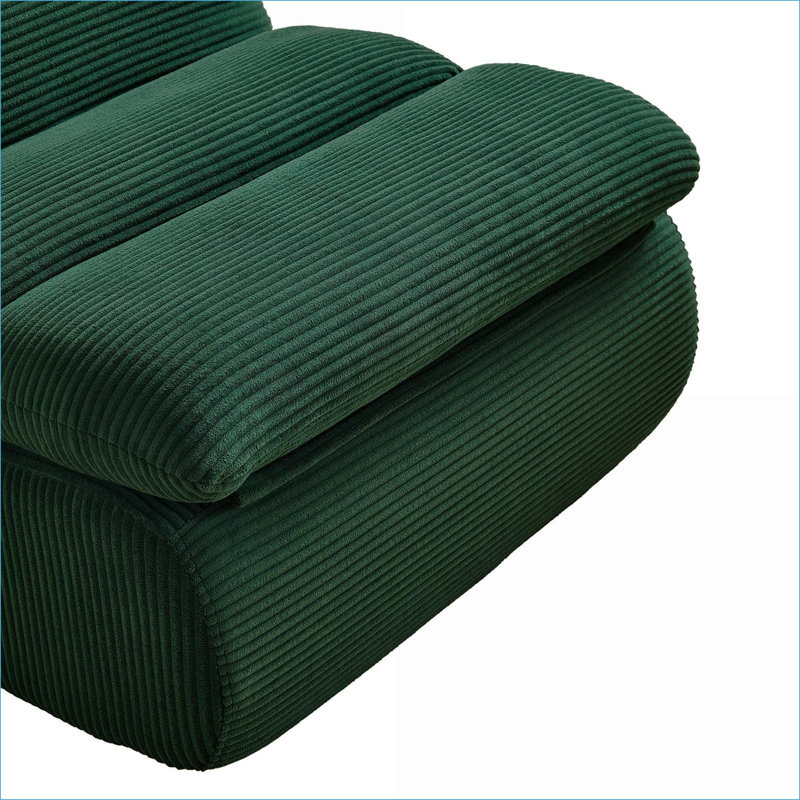 Chaises longues | Fauteuil inclinable moderne en velours côtelé avec repose-pieds pour petits espaces, salon, chambre à coucher | Velours côtelé | Vert