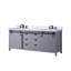 Meuble-lavabo double gris foncé 80 po X P 22 po D, ensemble de comptoir et robinet en marbre de Carrare