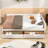 Linen Upholstered Daybed with USB Ports and Dual Storage Drawers-106715502