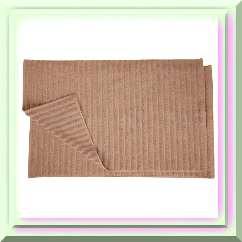 LuxWeave 1000G Premium Cotton Bath Mat Set - 2 Piece, Coffee Brown
