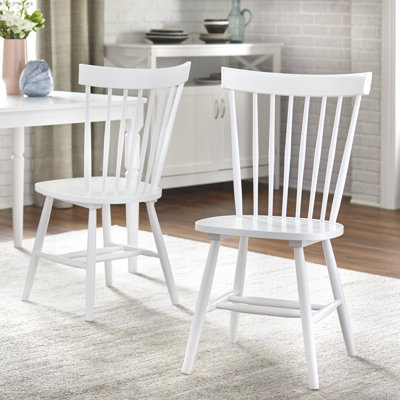 Chaise de salle à manger à dossier en lattes de bois massif Aulii