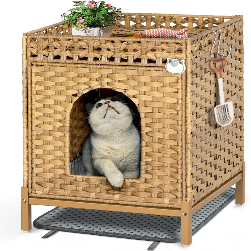 Enceinte de litière pour chat Modern Modern, Brun