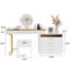 Coiffeuse moderne avec miroir lumineux et tabouret, noir-473837855