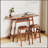 3 PCS Pub Dining Set Retro Bar Table Rubber Wood Stackable Backless High Stool for 2 with Shelf