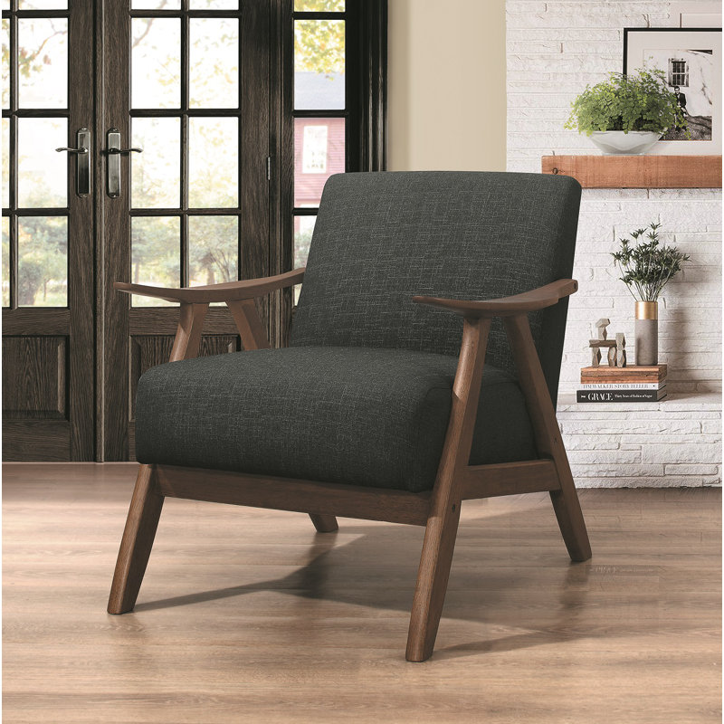 Hofstetter Upholstered Armchair, Dark Gray Linen