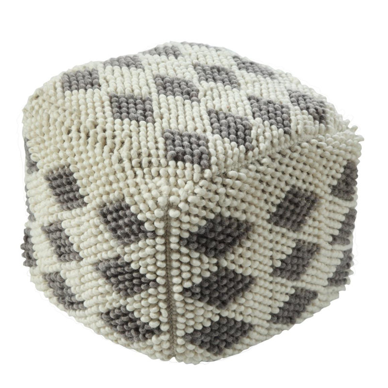 Acklin Upholstered Pouf, Gray