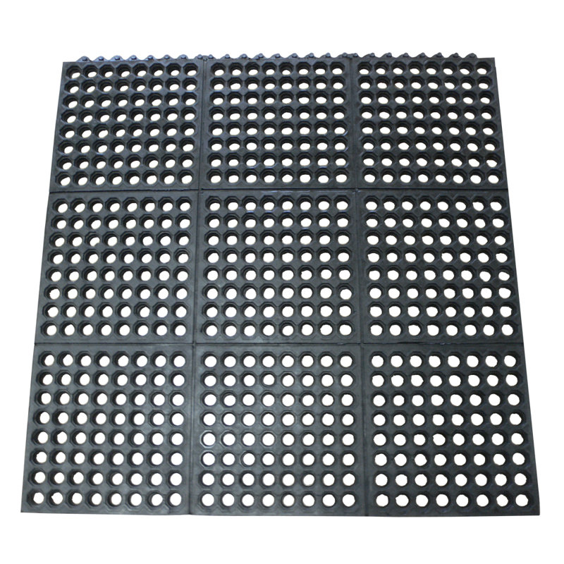 Tuile de plancher de garage 36" x 36" à verrouillage commercial noir Dura-Chef