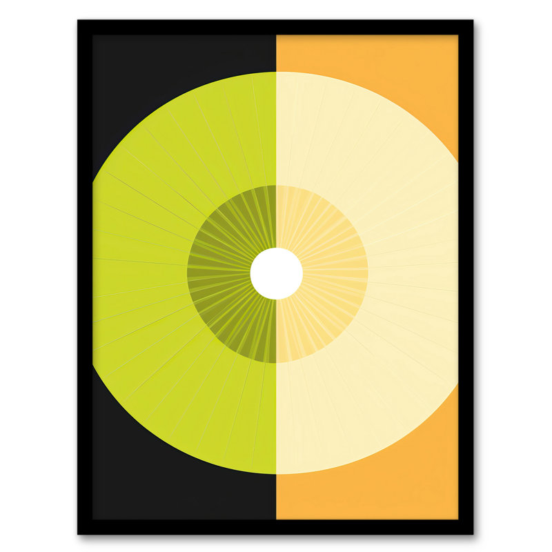 Abstract Kiwi And Orange Kitchen - Single Picture Frame Print