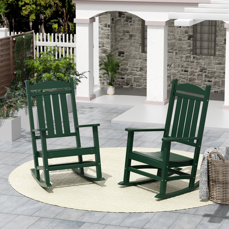Chaise berçante d'extérieur en plastique Laguna, Vert foncé