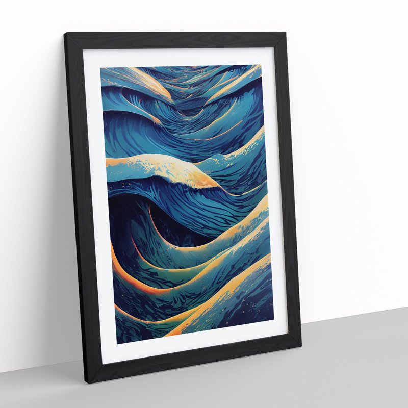 Marvellous Ocean Wave - Framed Print, 34cm H x 25cm W x 2cm D, Black