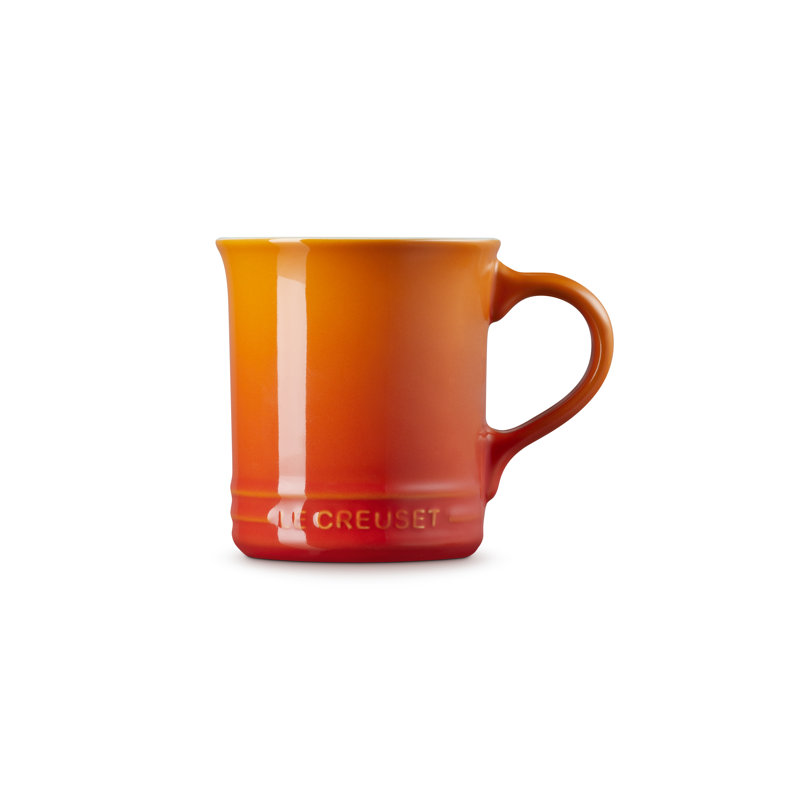 Le Creuset Stoneware Mug, 14Oz., Sea Salt, Orange
