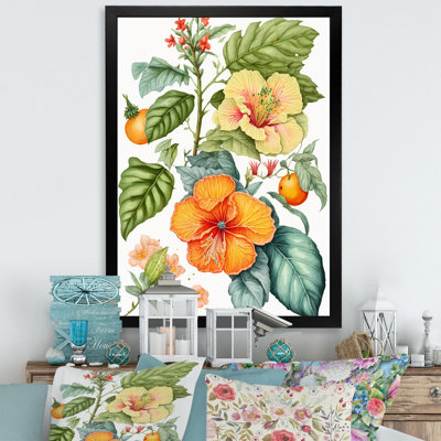 " Blossiming Yellow Retro Hibiscus I "