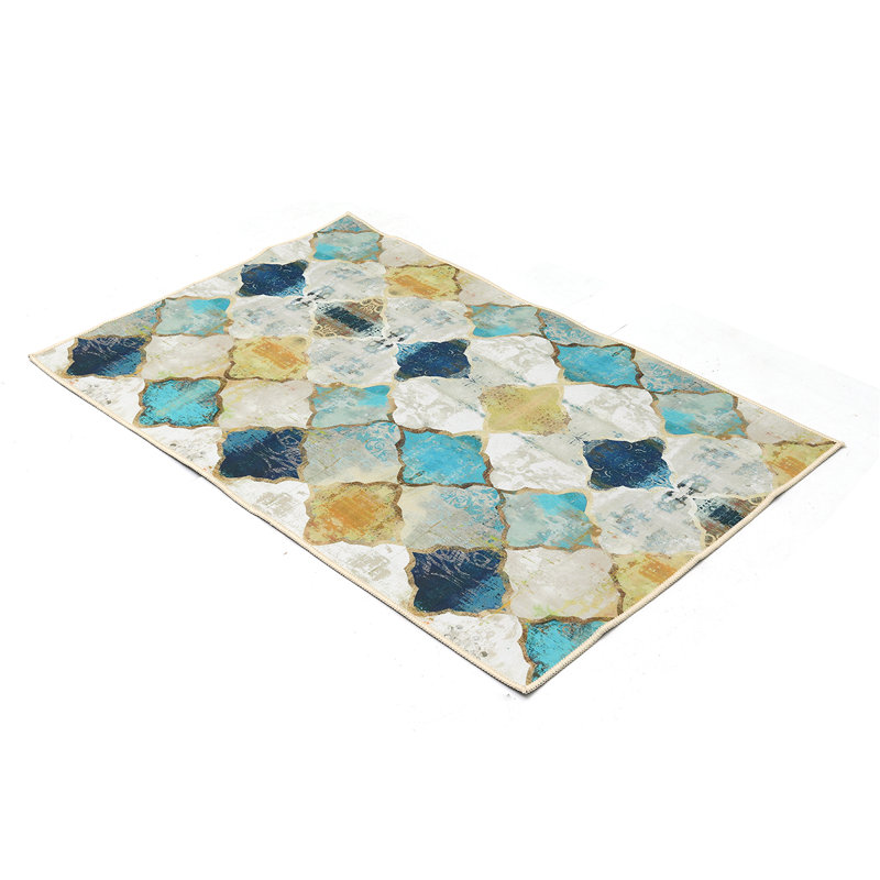 Orourke Geometric Non-Skid Kitchen Mat, 0.8cm H x 120cm L x 80cm W