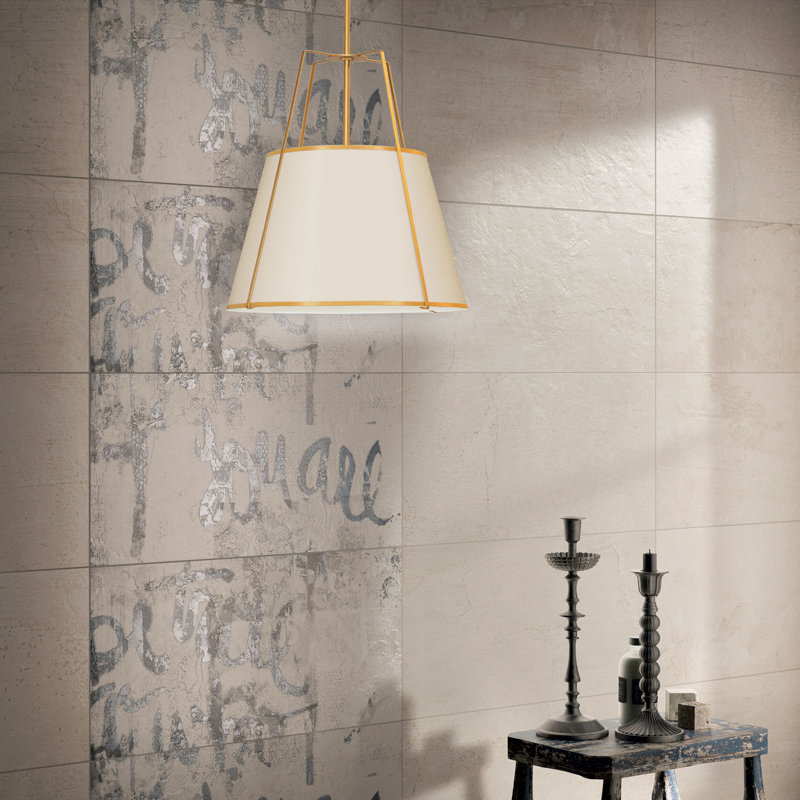 Trapezoid 1 Light Pendant, Gold, Cream