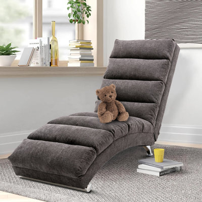 Hartie Linen Upholstered Remote Control Massage Chaise Lounge Chair by Wrought Studio