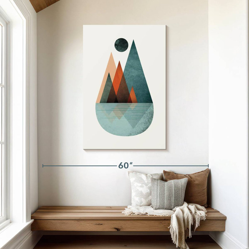 Avery minimaliste Mid-Century orange sarcelle II, H 45 po x l 30 po