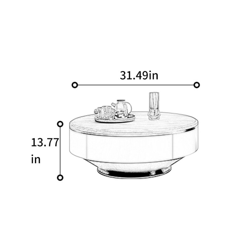 Table basse Minimalist, H 13,77 po x L 31,49 po x l 31,49 po