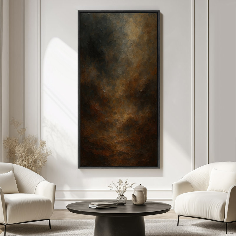 «Dark Dramatic Clouded Sky Abstract Atmosphere», reproduction d'art sur toile encadrée, H 60 po x l 30 po x P 1,5 po, Noir
