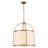 5-Light Modern Farmhouse Chandelier With Off-White Fabric Shade