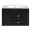 Meuble-lavabo mural 30 po, armoire de rangement flottante avec 2 tiroirs, lavabo simple en céramique à 3 trous, armoire moderne. Noir-923130734