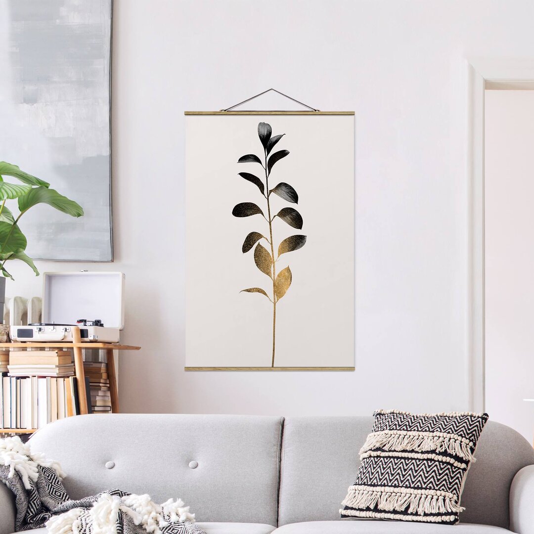 Stoffbild Graphic Plant World - Gold und Grau