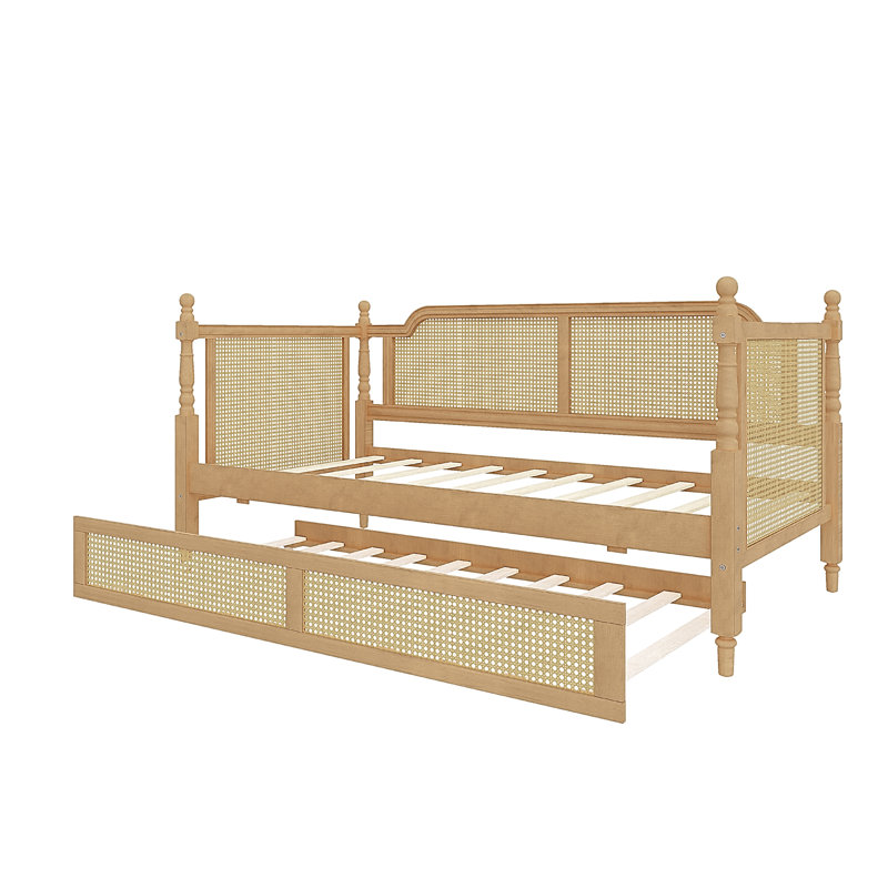 Rattan Twin Size Daybed With Twin Size Trundle