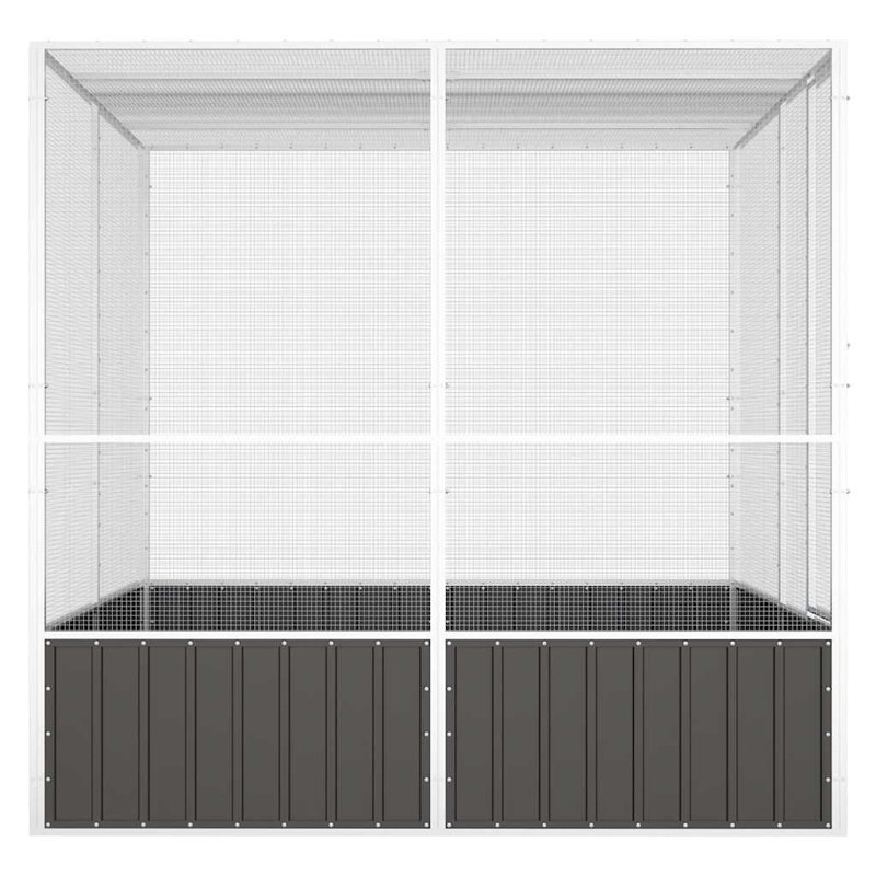 Cage à oiseau en acier galvanisé anthracite, H 47,6 po x l 3,1 po x P 59,1 po, Anthracite